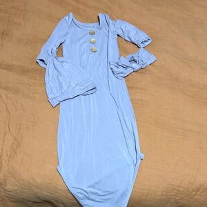 Caden Lane Lavender know gown with Headband and hat